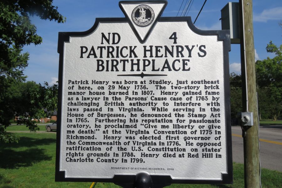 Henry birthplace sign on Studley Road